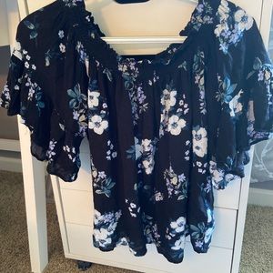 Hollister floral off the shoulder top